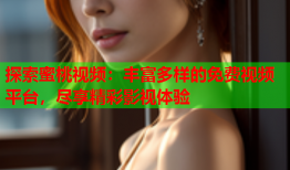 探索蜜桃视频：丰富多样的免费视频平台，尽享精彩影视体验