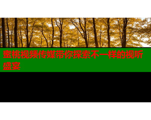 蜜桃视频传媒带你探索不一样的视听盛宴